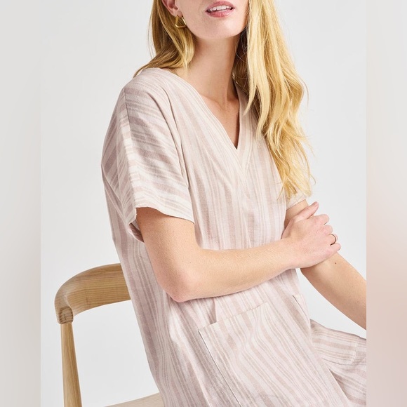 NWOT Splendid Viola Elbow Sleeve Linen Shift Dress Size X-Large - Picture 2 of 12